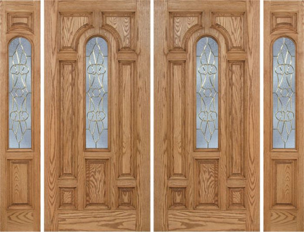 WDMA 108x80 Door (9ft by 6ft8in) Exterior Oak Carrick Double Door/2side w/ OL Glass - 6ft8in Tall 1