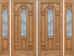 WDMA 108x80 Door (9ft by 6ft8in) Exterior Oak Carrick Double Door/2side w/ OL Glass - 6ft8in Tall 1