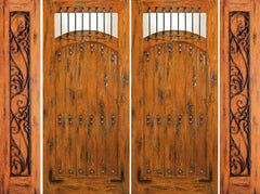 WDMA 108x80 Door (9ft by 6ft8in) Exterior Knotty Alder Entry Prehung Double Door with Two Sidelights  1