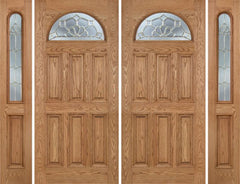 WDMA 112x80 Door (9ft4in by 6ft8in) Exterior Oak Merritt Double Door/2side w/ A Glass 1