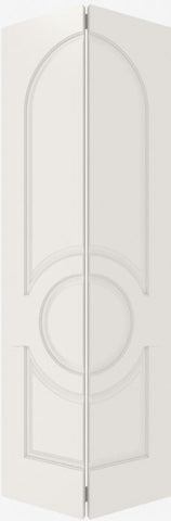 WDMA 12x80 Door (1ft by 6ft8in) Interior Bypass Smooth 3130 MDF 3 Panel Round Panel Circle Single Door 2