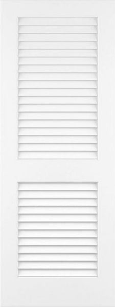 WDMA 18x80 Door (1ft6in by 6ft8in) Interior Swing Pine 80in Plantation Louver/Louver Primed Single Door 1