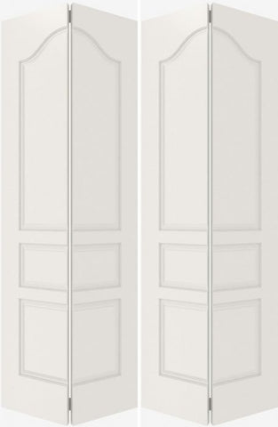 WDMA 20x80 Door (1ft8in by 6ft8in) Interior Barn Smooth 3050 MDF 3 Panel Arch Panel Double Door 2