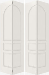 WDMA 20x80 Door (1ft8in by 6ft8in) Interior Bypass Smooth 3040 MDF 3 Panel Round Panel Double Door 2