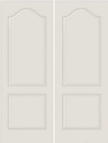 WDMA 20x80 Door (1ft8in by 6ft8in) Interior Barn Smooth 2050 MDF 2 Panel Arch Panel Double Door 1