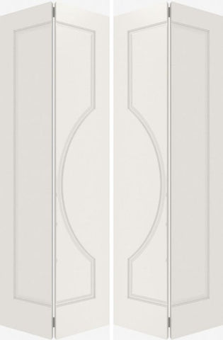 WDMA 20x80 Door (1ft8in by 6ft8in) Interior Swing Smooth 1100 MDF 1 Panel Circle Double Door 2