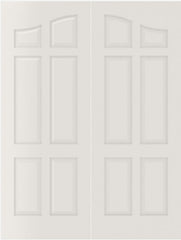WDMA 20x80 Door (1ft8in by 6ft8in) Interior Swing Smooth 6090 MDF Pair 6 Panel Arch Panel Double Door 1