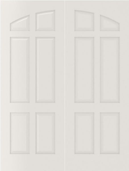 WDMA 20x80 Door (1ft8in by 6ft8in) Interior Bifold Smooth 6060 MDF Pair 6 Panel Arch Panel Double Door 1