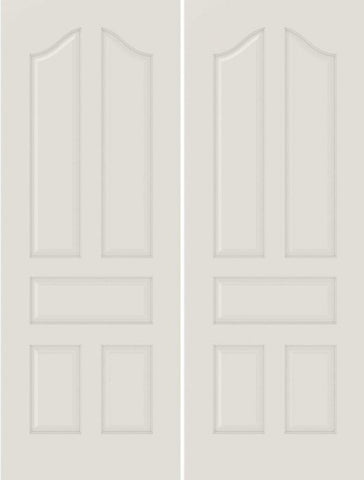 WDMA 20x80 Door (1ft8in by 6ft8in) Interior Barn Smooth 5050 MDF 5 Panel Arch Panel Double Door 1