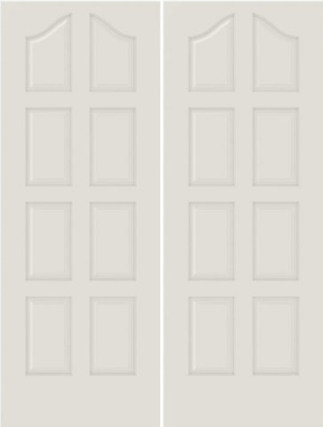 WDMA 20x80 Door (1ft8in by 6ft8in) Interior Bifold Smooth 8050 MDF 8 Panel Arch Panel Double Door 1