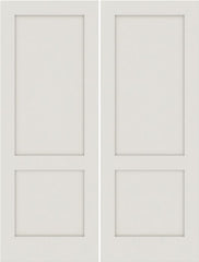 WDMA 20x80 Door (1ft8in by 6ft8in) Interior Swing Smooth 2010 MDF 2 Panel Shaker Double Door 1