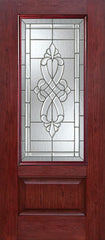 WDMA 30x80 Door (2ft6in by 6ft8in) Exterior Cherry 3/4 Lite 1 Panel Single Entry Door WS Glass 1