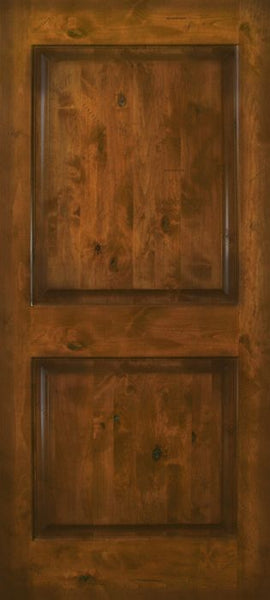 WDMA 32x80 Door (2ft8in by 6ft8in) Exterior Knotty Alder 80in 2 Panel Square Estancia Alder Door 1