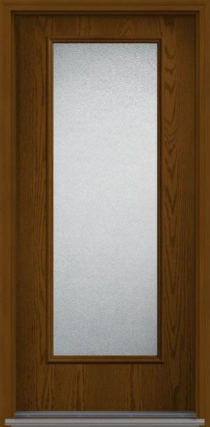 WDMA 32x80 Door (2ft8in by 6ft8in) French Oak Granite Full Lite Flush Fiberglass Single Exterior Door HVHZ Impact 1