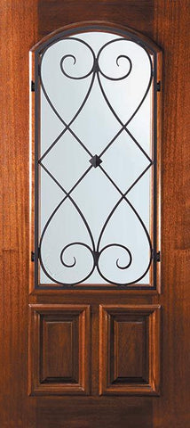 WDMA 32x80 Door (2ft8in by 6ft8in) Exterior Mahogany 80in Arch Lite Charleston Door 1