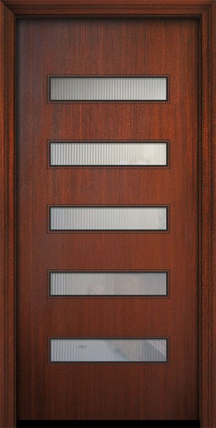 WDMA 32x80 Door (2ft8in by 6ft8in) Exterior Mahogany 80in Beverly Solid Contemporary Door w/Textured Glass 1