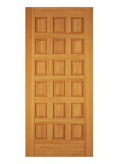 WDMA 34x78 Door (2ft10in by 6ft6in) Exterior Swing Mahogany Sapele Wood 18 Panel Rustic Single Door 1
