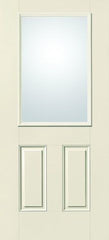 WDMA 34x80 Door (2ft10in by 6ft8in) Exterior Smooth Fiberglass Impact Door 1/2 Lite 2 Panel Clear Low-E 6ft8in 1