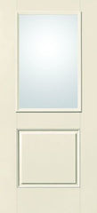 WDMA 34x80 Door (2ft10in by 6ft8in) Exterior Smooth Fiberglass Impact Door 1/2 Lite 1 Panel Clear Low-E 6ft8in 1