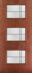 WDMA 34x80 Door (2ft10in by 6ft8in) Exterior Mahogany Fiberglass Door Ari 3-Lite Axis 6ft8in 2