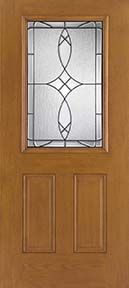 WDMA 34x80 Door (2ft10in by 6ft8in) Exterior Oak Fiberglass Impact Door 1/2 Lite Blackstone 6ft8in 2