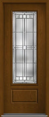 WDMA 34x96 Door (2ft10in by 8ft) Exterior Oak Saratoga 8ft 3/4 Lite 1 Panel Fiberglass Single Door 1