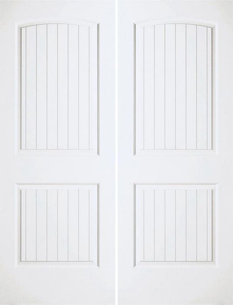 WDMA 36x80 Door (3ft by 6ft8in) Interior Swing Smooth 80in Santa Fe Solid Core Double Door|1-3/8in Thick 1