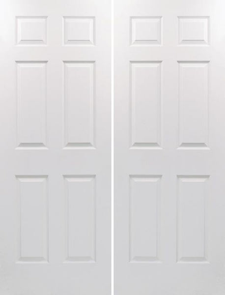 WDMA 36x96 Door (3ft by 8ft) Interior Swing Woodgrain 96in Colonist Hollow Core Textured Double Door|1-3/8in Thick 1