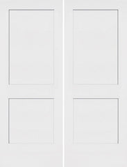 WDMA 36x96 Door (3ft by 8ft) Interior Barn Smooth 96in Monroe 2 Panel Shaker Solid Core Double Door|1-3/8in Thick 1