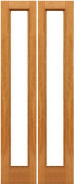 WDMA 36x96 Door (3ft by 8ft) Interior Barn Mahogany 1-lite French Door Solid Wood 1