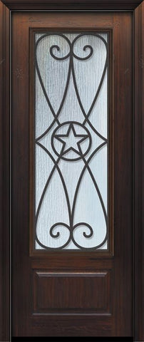 WDMA 36x96 Door (3ft by 8ft) Exterior Cherry Pro 96in 1 Panel 3/4 Lite Austin Door 1