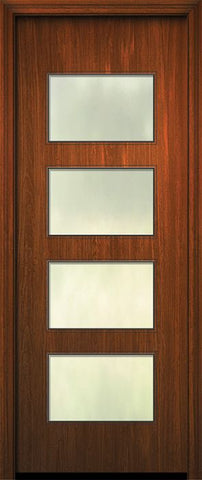 WDMA 36x96 Door (3ft by 8ft) Exterior Mahogany 96in Santa Monica Solid Contemporary Door w/Textured Glass 1