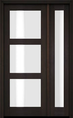 WDMA 38x80 Door (3ft2in by 6ft8in) Exterior Swing Mahogany Modern 3 Lite Shaker Single Entry Door Sidelight 3