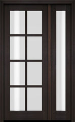 WDMA 38x80 Door (3ft2in by 6ft8in) Exterior Swing Mahogany 8 Lite TDL Single Entry Door Full Sidelight 2