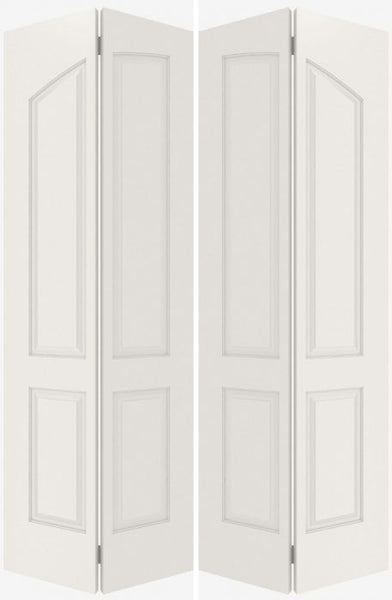 WDMA 40x80 Door (3ft4in by 6ft8in) Interior Bifold Smooth 4060 MDF Pair 4 Panel Arch Panel Double Door 1