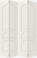 WDMA 40x84 Door (3ft4in by 7ft) Interior Barn Smooth 3030 MDF 3 Panel Arch Panel Double Door 2