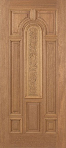 WDMA 42x80 Door (3ft6in by 6ft8in) Exterior Mahogany Revis Single Door Carved Panel - 6ft8in Tall 1
