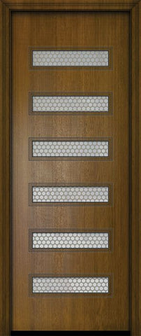 WDMA 42x96 Door (3ft6in by 8ft) Exterior Mahogany 42in x 96in Beverly Contemporary Door w/Metal Grid 2