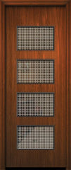 WDMA 42x96 Door (3ft6in by 8ft) Exterior Mahogany 42in x 96in Santa Monica Solid Contemporary Door w/Metal Grid 1