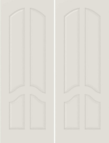 WDMA 44x80 Door (3ft8in by 6ft8in) Interior Barn Smooth 4110 MDF 4 Panel Arch Panel Double Door 1