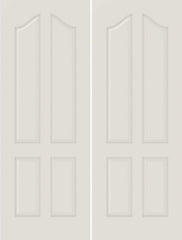 WDMA 44x80 Door (3ft8in by 6ft8in) Interior Barn Smooth 4050 MDF 4 Panel Arch Panel Double Door 1