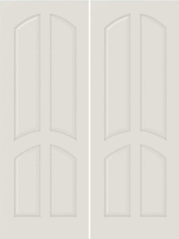 WDMA 44x80 Door (3ft8in by 6ft8in) Interior Swing Smooth 4030 MDF 4 Panel Arch Panel Double Door 1