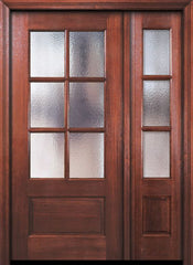 WDMA 46x80 Door (3ft10in by 6ft8in) Exterior Mahogany 80in 6 Lite TDL DoorCraft Door /1side w/Textured Glass 1