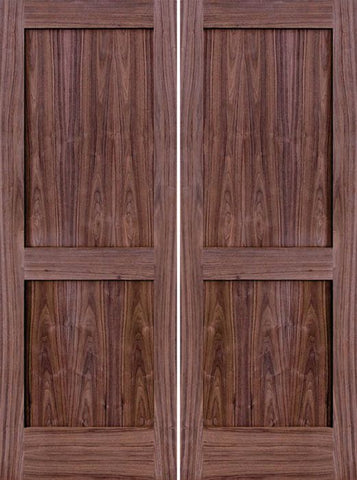 WDMA 48x80 Door (4ft by 6ft8in) Interior Walnut 80in 2 Panel Square Sticking Compression Fit Double Door 1