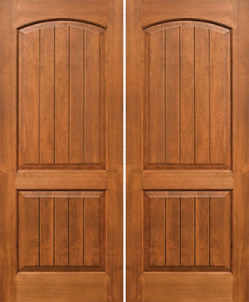 WDMA 48x80 Door (4ft by 6ft8in) Interior Alder 80in Two Panel Soft Arch Ovalo Sticking w/Panels Double Door 1