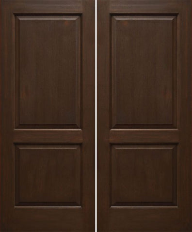 WDMA 48x80 Door (4ft by 6ft8in) Interior Mahogany 80in Two Panel Square Ovalo Sticking Double Door 1
