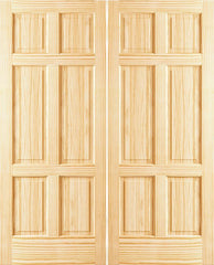 WDMA 48x80 Door (4ft by 6ft8in) Interior Barn Pine 80in 6 Panel Clear Double Door 1