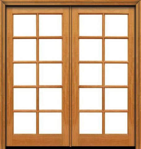 WDMA 48x80 Door (4ft by 6ft8in) French Mahogany 80in 10 lite Double Door IG Glass 1