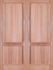 WDMA 48x80 Door (4ft by 6ft8in) Interior Barn Mahogany 2-Panel Solid Shaker Style Double Door SH-17 1