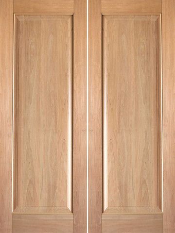 WDMA 48x80 Door (4ft by 6ft8in) Interior Barn Tropical Hardwood Rustic-6 Wood 1 Panel Double Door 1